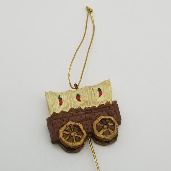 Western Covered Wagon Hanging Ornament Rustic Cowboy Hat Wheel Decor - Picture 2 of 5